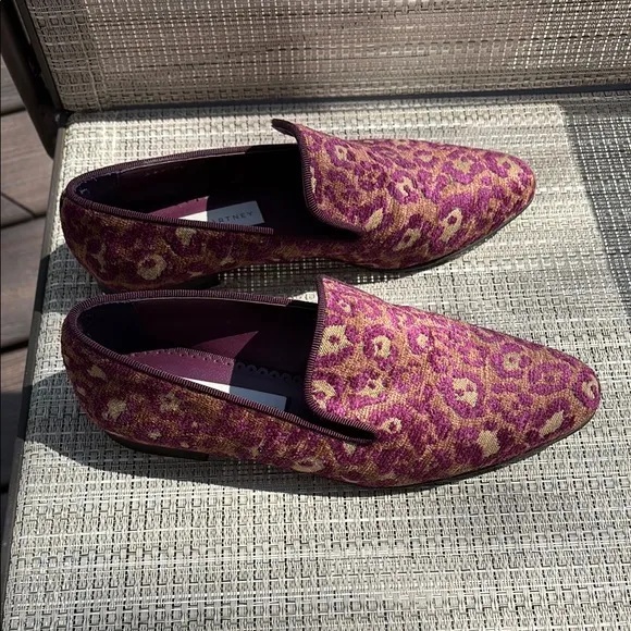 STELLA MCCARTNEY LADIES PURPLE LEOPARD LOAFERS-6-EUC