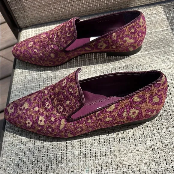 STELLA MCCARTNEY LADIES PURPLE LEOPARD LOAFERS-6-EUC