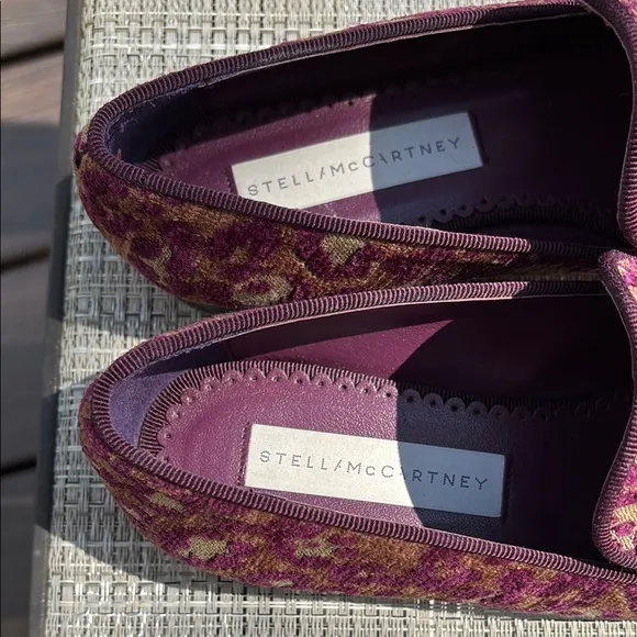 STELLA MCCARTNEY LADIES PURPLE LEOPARD LOAFERS-6-EUC
