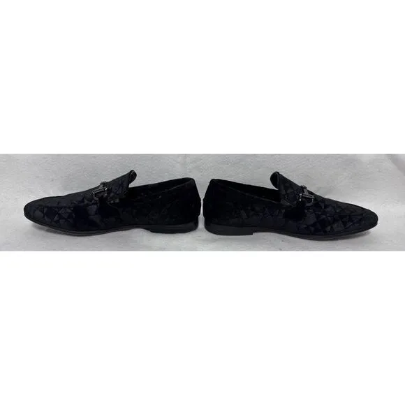Steve Madden Black Velvet Horsebit Loafers Size 9 Dark Academia Old Money Luxury