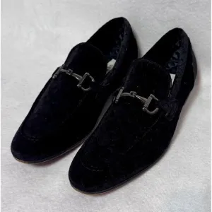 Steve Madden Black Velvet Horsebit Loafers Size 9 Dark Academia Old Money Luxury