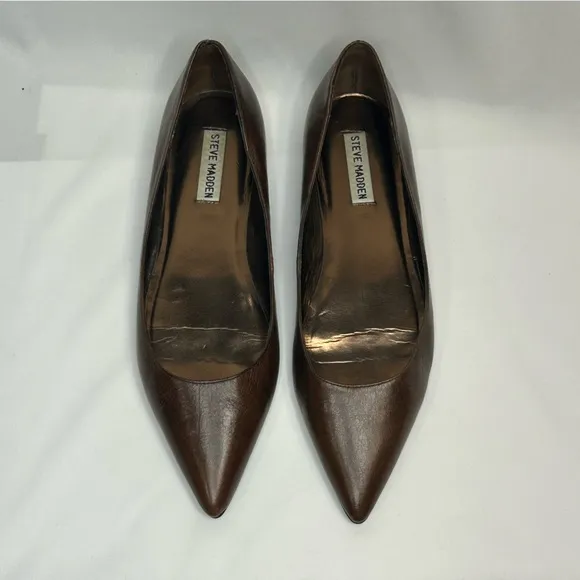 Steve Madden Brown Pointed Toe Flats, 6.5