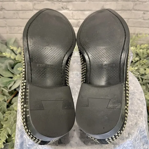 Steve Madden “Falsetto” Black Rhinestone Studded Venetian Loafers Men’s 13M🖤VGUC