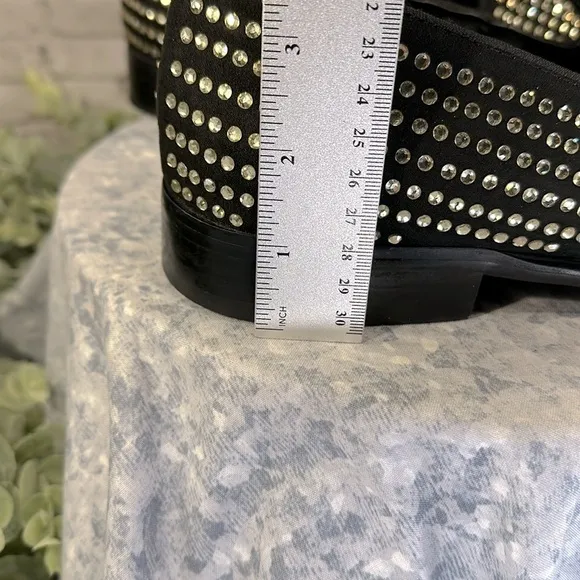 Steve Madden “Falsetto” Black Rhinestone Studded Venetian Loafers Men’s 13M🖤VGUC