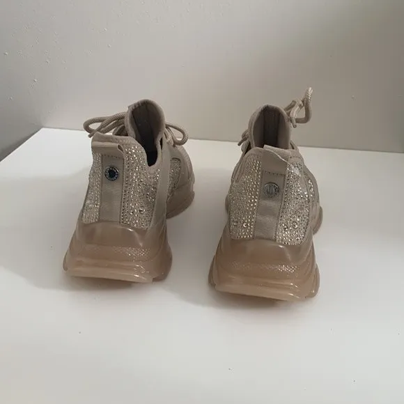 Steve Madden Ganzo Rhinestone Embellished Chunky Lace-Up Sneakers size 8.5