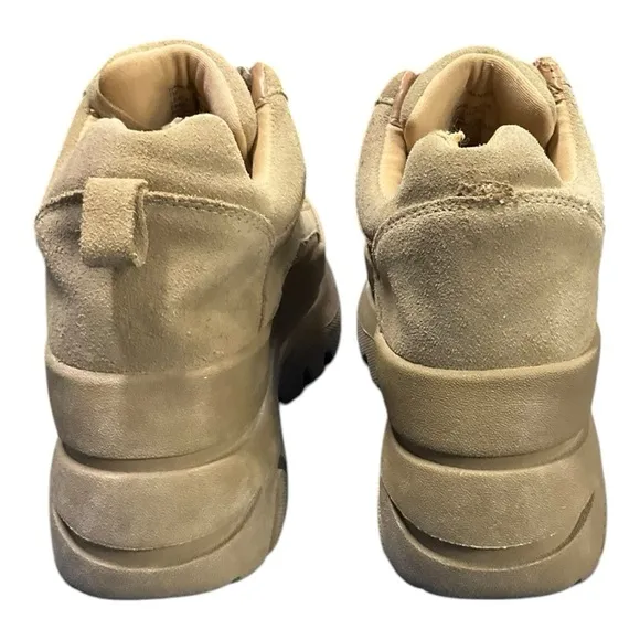 Steve Madden Hansel Tan Suede Leather Platform Sneakers Size 7