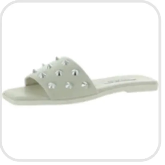 Steve Madden Laverne Leather Studded Slide Sandals