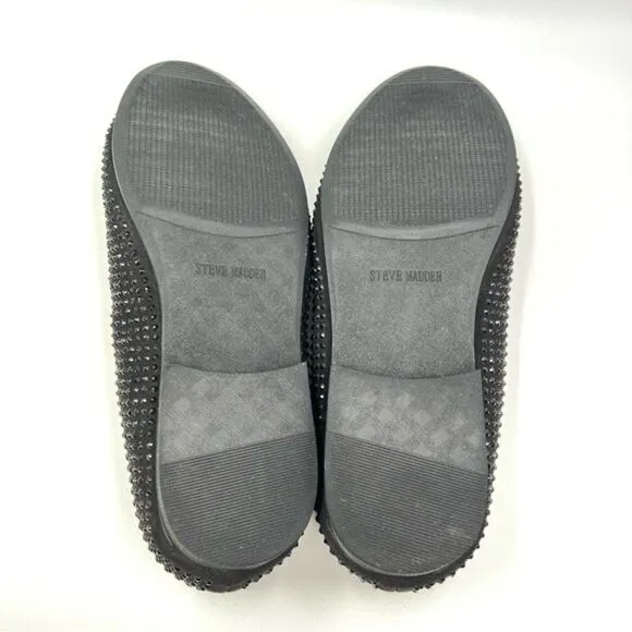 Steve Madden Men's CAVIARR Studded Black Slip On Loafers Dress Shoes Size 15