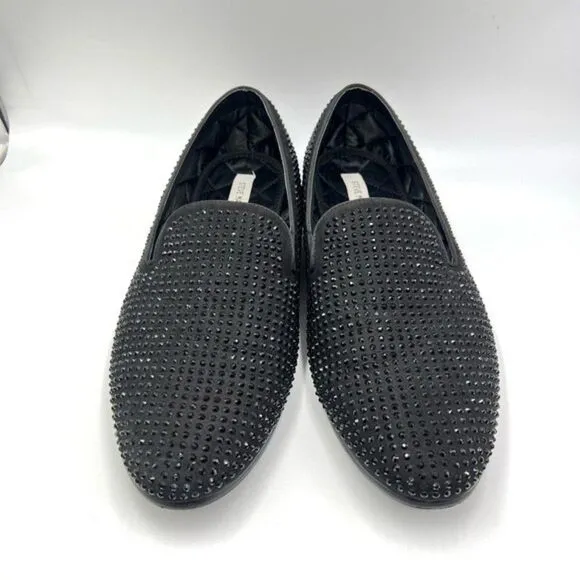 Steve Madden Men's CAVIARR Studded Black Slip On Loafers Dress Shoes Size 15