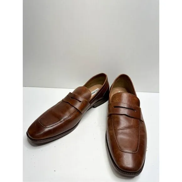 Steve Madden Penny Loafer Mens Size 8.5D Brown Cognac Leather Darlton Shoes
