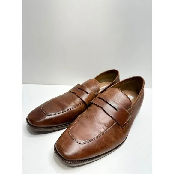 Steve Madden Penny Loafer Mens Size 8.5D Brown Cognac Leather Darlton Shoes