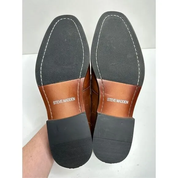 Steve Madden Penny Loafer Mens Size 8.5D Brown Cognac Leather Darlton Shoes