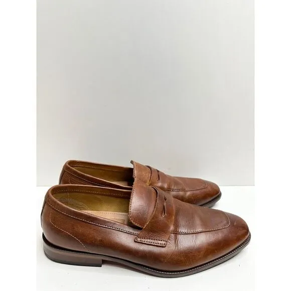 Steve Madden Penny Loafer Mens Size 8.5D Brown Cognac Leather Darlton Shoes