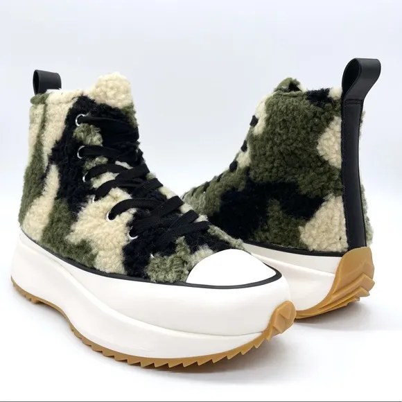 Steve Madden Shaft-F Camo Fur Platform Sneakers