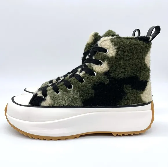 Steve Madden Shaft-F Camo Fur Platform Sneakers