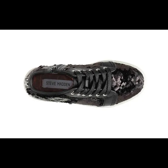 Steve Madden smiley youth high top sneakers black