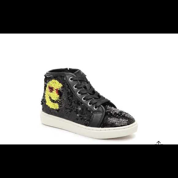 Steve Madden smiley youth high top sneakers black