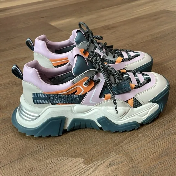 Steve Madden Sneakers Power Multi Color  Chunky Trainers Size 9.5