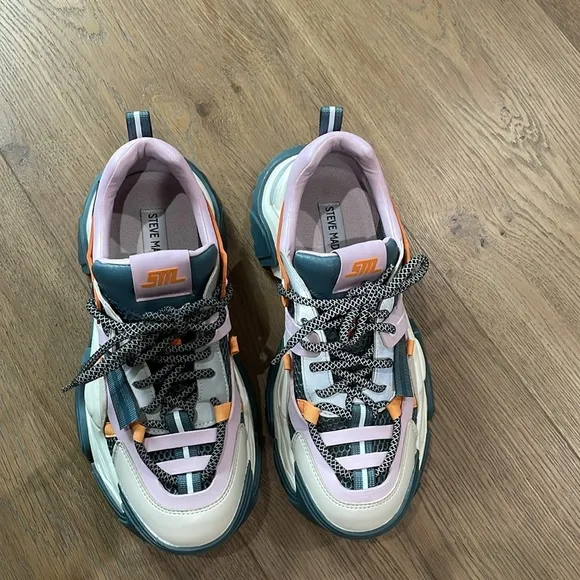 Steve Madden Sneakers Power Multi Color  Chunky Trainers Size 9.5