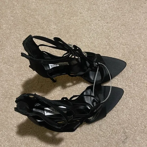 Steve MaddenSinclair Satin Rhinestone Embellished Strappy Dress Sandals