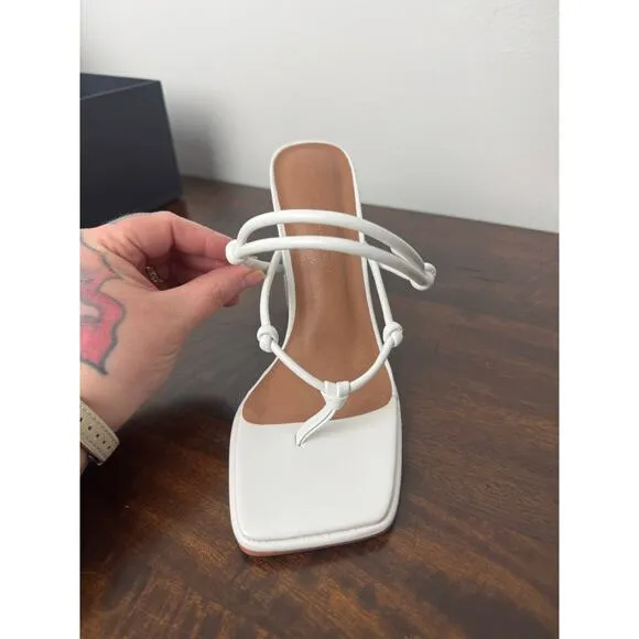 Strappy Block Heel Sandals, White, 7.5 Gabrielle Union x FTF NIB