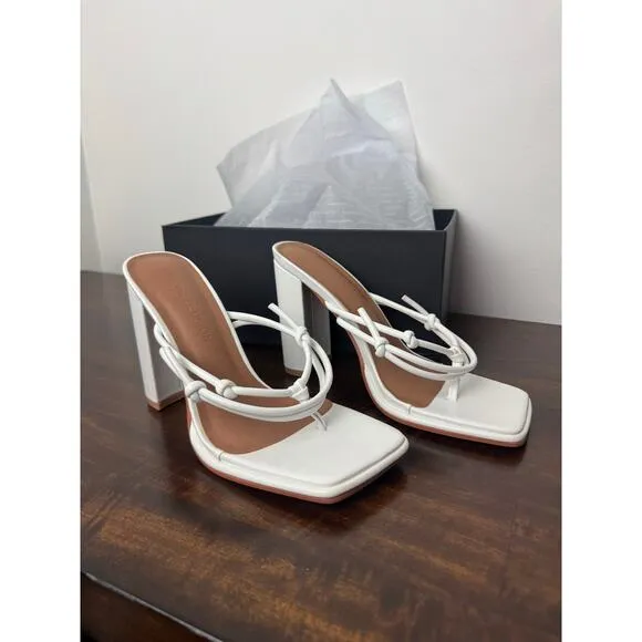 Strappy Block Heel Sandals, White, 7.5 Gabrielle Union x FTF NIB
