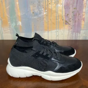 Stuart Weitzman 5050 Stretch Knit Chunky Runner Sneakers  in Black Women 10