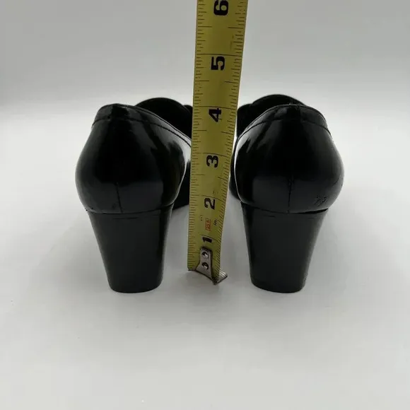 Stuart Weitzman Atabow Womens 5M Black Block Heel Loafers Bow Prairie Shoes