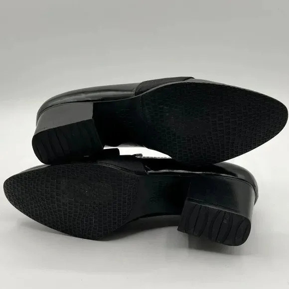 Stuart Weitzman Atabow Womens 5M Black Block Heel Loafers Bow Prairie Shoes