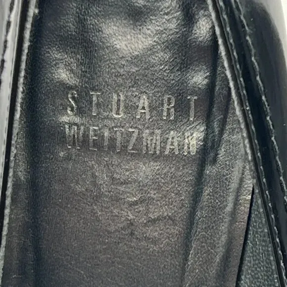 Stuart Weitzman Atabow Womens 5M Black Block Heel Loafers Bow Prairie Shoes
