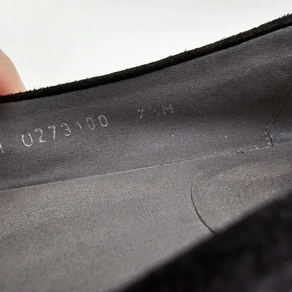 Stuart Weitzman Black Ballet Flats Textured Bow Tassel Size 7.5