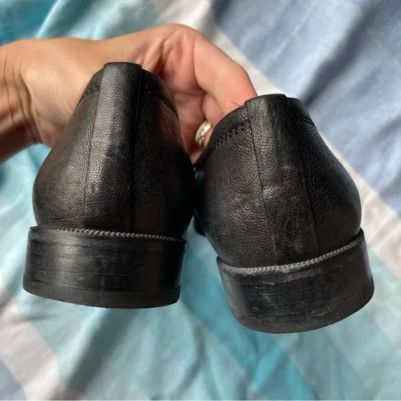 Stuart Weitzman Black Leather Avatass Pointed Toe Flat Loafer Slip On Shoe 10