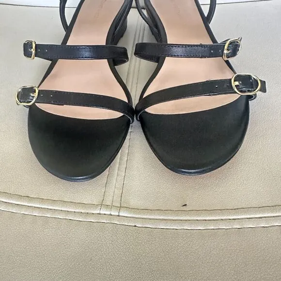 Stuart Weitzman Black Strappy Gracian Buckle Sandals Size 8B New
