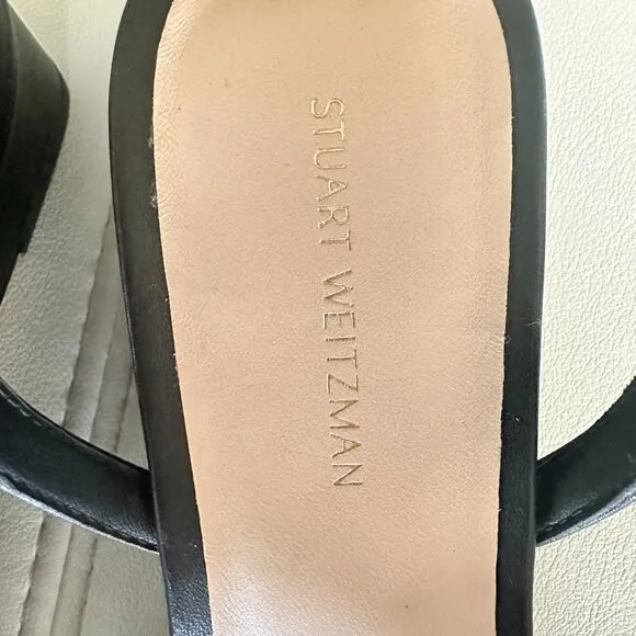 Stuart Weitzman Black Strappy Gracian Buckle Sandals Size 8B New