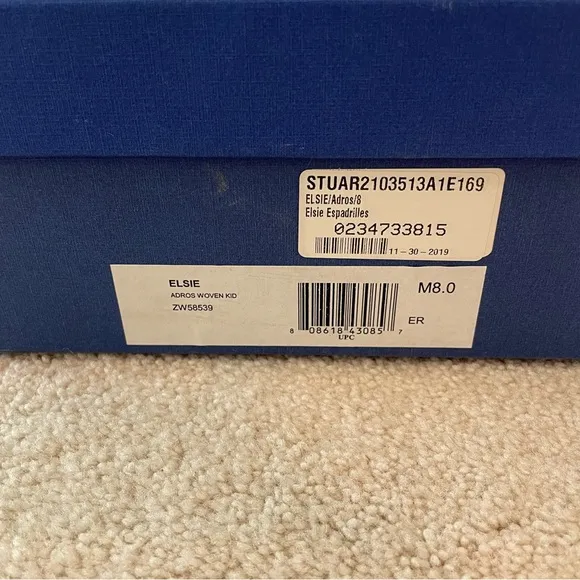 Stuart Weitzman Elsie Cream Espadrille Sandals, size 8 NWT