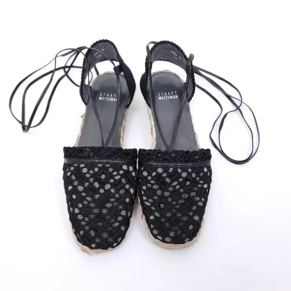 Stuart Weitzman Espadrilles Patterned Eyelet 7M
