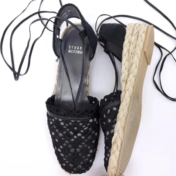 Stuart Weitzman Espadrilles Patterned Eyelet 7M