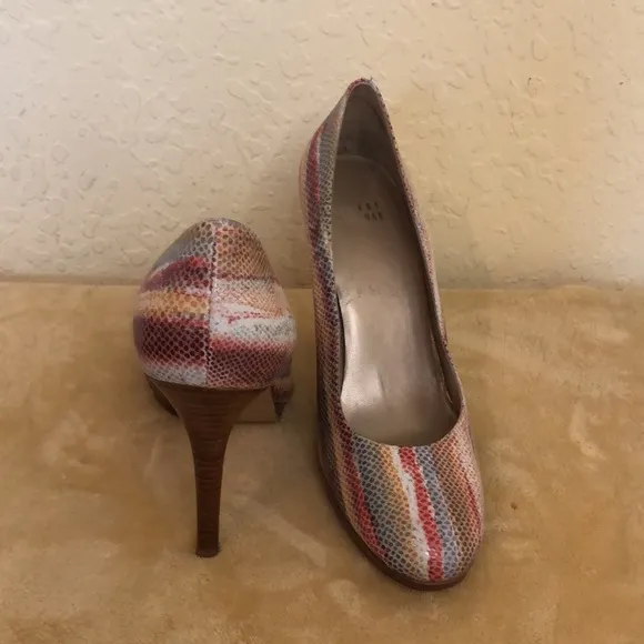 Stuart Weitzman Leather Striped Espadrilles Size 10M