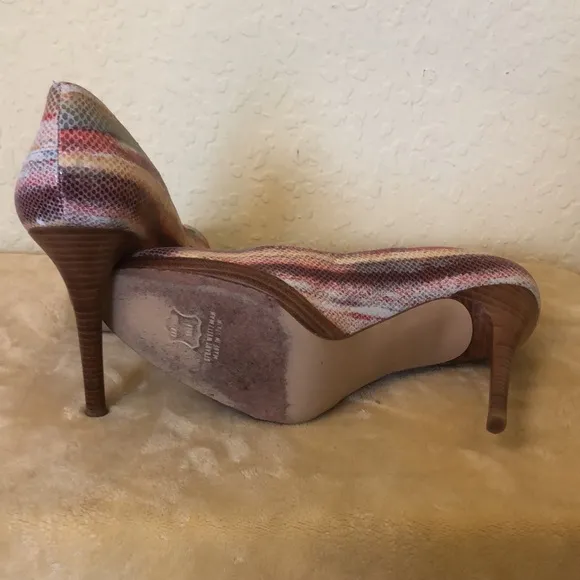 Stuart Weitzman Leather Striped Espadrilles Size 10M