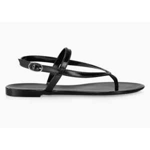 stuart weitzman New Solid Black Jelly Flat Thong Sandals 7
