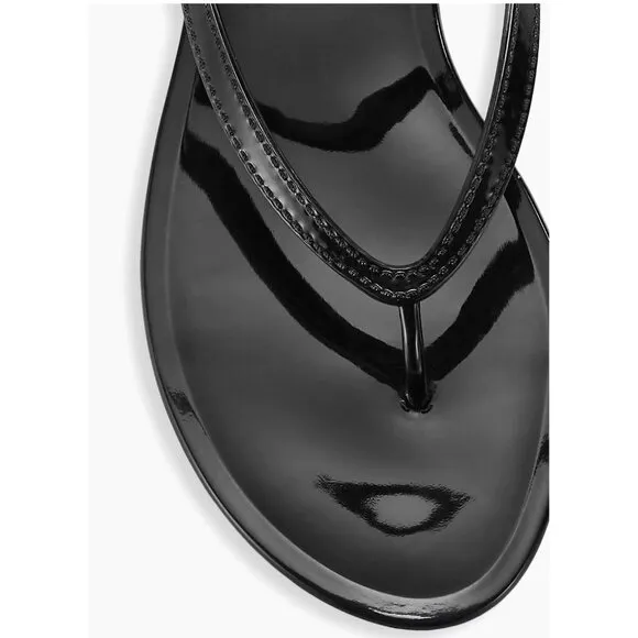 stuart weitzman New Solid Black Jelly Flat Thong Sandals 7