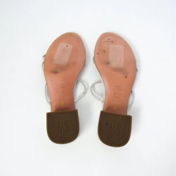 STUART WEITZMAN SILVER STRAPPY SPARKLE SANDALS Luxury Heels SIZE 39, US 8 1/2