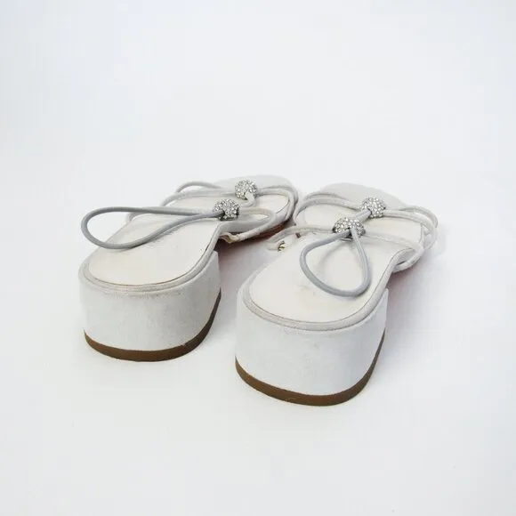 STUART WEITZMAN SILVER STRAPPY SPARKLE SANDALS Luxury Heels SIZE 39, US 8 1/2