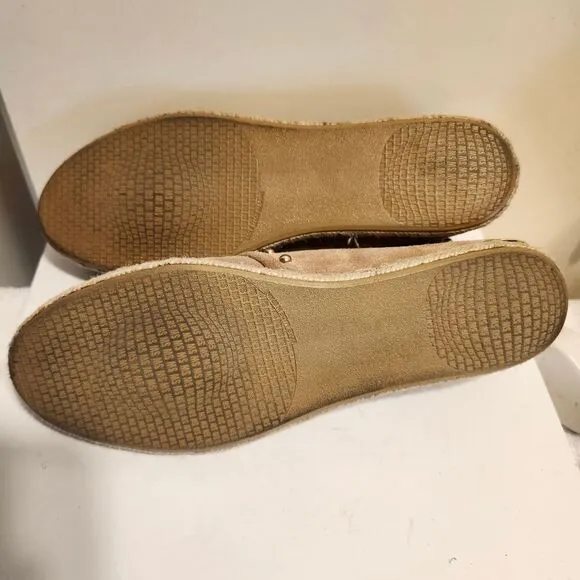 Stuart Weitzman Tan Suede Espadrille Sole Booties w/Gold Studs sz.8.5 MSRP $445