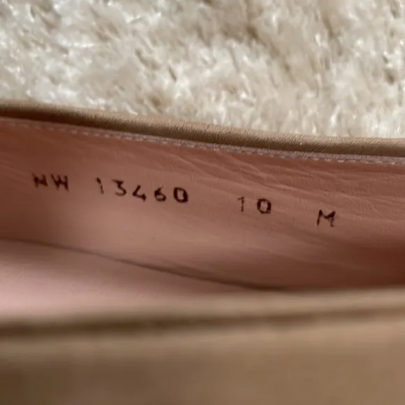 Stuart Weitzman Tan with Rose Gold Rhinestones Ballet Flats Size 10 M