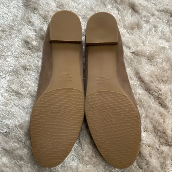 Stuart Weitzman Tan with Rose Gold Rhinestones Ballet Flats Size 10 M