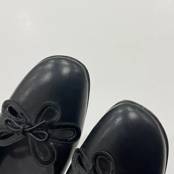 Stuart Weitzman Vintage Black Ballet Flats Cutout Flower Size 9.5