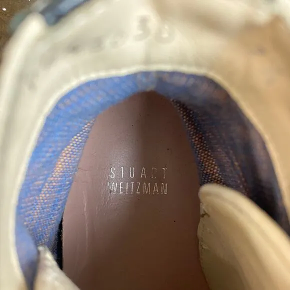 Stuart Weitzman Zipit Leather High Top Sneakers Women's 7.5M