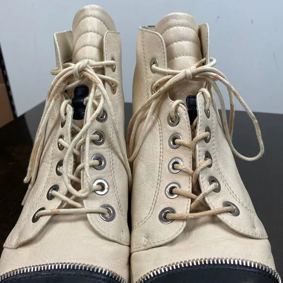 Stuart Weitzman Zipit Leather High Top Sneakers Women's 7.5M