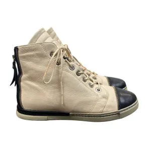 Stuart Weitzman Zipit Leather High Top Sneakers Women's 7.5M